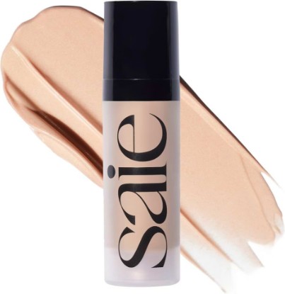 Picture of Saie Mini Glowy Super Gel Illuminating Face Makeup Primer, Warmglow (.5 oz) | Multipurpose Hydrating Glow Serum Gel with Squalane Oil, Glitter-Free Liquid Highlighter, Non-Comedogenic Skincare Makeup [Amazon-developed Certification] Compact by Design