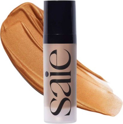 Picture of Saie Mini Glowy Super Gel Illuminating Face Makeup Primer, Sunglow (.5 oz) | Multipurpose Hydrating Glow Serum Gel with Squalane Oil, Glitter-Free Liquid Highlighter, Non-Comedogenic Skincare Makeup
