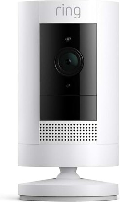 Picture of Ring Outdoor Cam (Stick Up Cam), Weather-resistant home or business HD security camera, Live View, Color Night Vision, Two-Way Talk, motion alerts, Works with Alexa, White