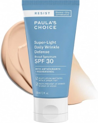 Picture of Paula's Choice RESIST SPF 30 Wrinkle Defense Mineral Sunscreen, 2 Fl Oz | Daily Face Sunscreen for Oily Skin, Matte Tinted Face Moisturizer, UVA/UVB Protection, Fragrance-Free