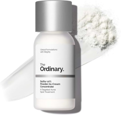 Picture of The Ordinary Sulfur 10% Powder-to-Cream Acne Spot Treatment Concentrate, Reduces Pimple Size and Zit Redness, 0.18 Oz