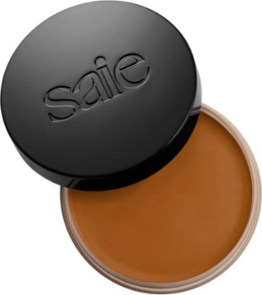 Picture of Saie Sun Melt Cream Bronzer - Buildable Balm Face Bronzer for Effortless Sculpting - Cream Contour Enriched with Vitamin C, Nourishing Skincare Ingredients & a Natural Finish - Medium Bronze (1 oz) [Amazon-developed Certification] Compact by Design