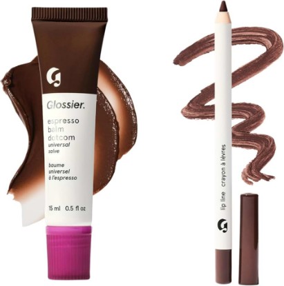 Picture of Glossier Lip Duo, Espresso Balm Dotcom + Nip Liner, 2 Count | Mocha & Brown, Defines, Shapes & Hydrates, Tinted Universal Salve + Creamy Enhancing Pencil, Smudge & Transfer Resistant