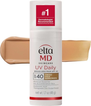 Picture of EltaMD UV Daily Face Sunscreen Moisturizer, Zinc Oxide, SPF 40 and SPF 50 | Hydrates and Protects Dry Dehydrated Skin, Lightweight, No White Cast, Dermatologist Recommended, Available in Three Tints