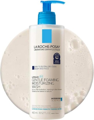 Picture of La Roche-Posay Lipikar AP+ Gentle Moisturizing Body Wash, with Shea Butter | Foaming body wash for dry skin with shea butter, niacinamide, & glycerin. Soap free & National Eczema Association accepted. Cradle to Cradle Certified