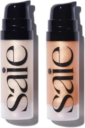 Picture of Saie Glowy Super Gel Mini Duo - Includes Starglow + Sunglow Lightweight Illuminator for Glowing Skin, Wear Alone or Under Makeup - 2 Products, 0.5 Fl Oz Each