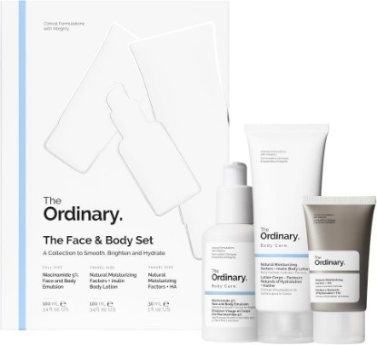 Picture of The Ordinary Face & Body Set Daily Skincare Routine with Niacinamide 5% Face & Body Emulsion, Natural Moisturizing Factors + Inulin Body Lotion, and Natural Moisturizing Factors + Hyaluronic Acid GreenCircle Sustainable Energy Practices