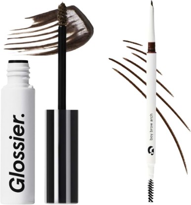 Picture of Glossier Boy Brow Duo, Dark Brown Gel + Warm Dark Brown Arch Pencil, 2 Ct | Fills, Defines, Thickens & Holds, 2-in-1 Definer + Volumizing Tinted Pomade, Up to 12h Long Wear, Smudge & Transfer Resistant