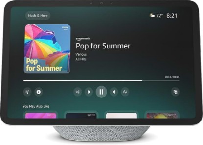 Picture of Amazon Echo Show 11 (newest model), Vibrant Full-HD 11" display with more viewing area and spatial audio, Designed for Alexa+, Glacier White Recycled Content Certification for Electrical and Electronic Equipment
