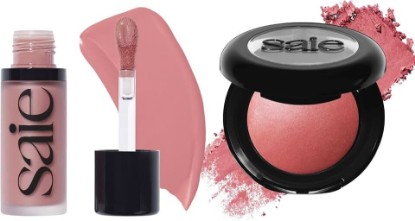 Picture of Saie Cheek Flush Duo - Dew Liquid Blush (.40 oz, Lady), SuperSuede Baked Powder Blush (.01 oz, Mia) - Layerable, Skin-Nourishing Blushes for a Seamless Radiant Finish