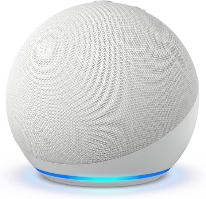 Picture of Amazon Echo Dot (newest model) - Vibrant sounding speaker, Designed for Alexa+, Great for bedrooms, dining rooms and offices, Glacier White Reducing CO2
