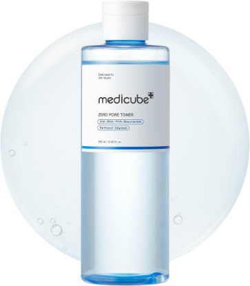 Picture of medicube Zero Pore Exfoliating & Hydrating Toner | Water Toner with AHA BHA PHA, Niacinamide, and Panthenol - Pores & Moisture Care, Korean Skin Care, 8.45 fl. oz.