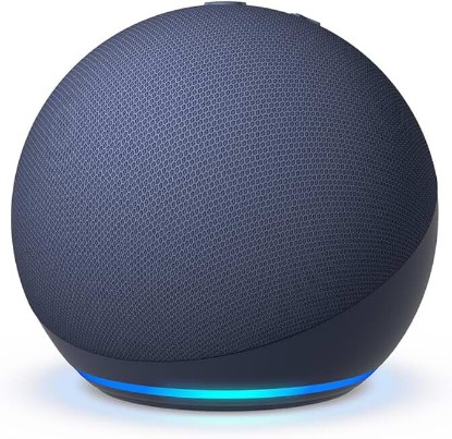 Picture of Amazon Echo Dot (newest model) - Vibrant sounding speaker, Designed for Alexa+, Great for bedrooms, dining rooms and offices, Deep Sea Blue Reducing CO2