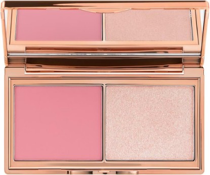 Picture of Charlotte Tilbury Mini Hollywood Blush & Glow Glide Palette, Powder Blush & Highlighter Compact, Face Makeup Duo, Travel Size Makeup Palette