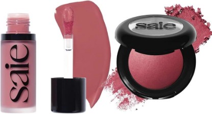 Picture of Saie Cheek Flush Duo - Dew Liquid Blush (.40 oz, Chilly), SuperSuede Baked Powder Blush (.01 oz, Grazie) - Layerable, Skin-Nourishing Blushes for a Seamless Radiant Finish