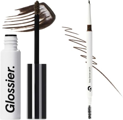 Picture of Glossier Boy Brow Duo, Dark Brown Gel + Cool Dark Brown Arch Pencil, 2 Ct | Fills, Defines, Thickens & Holds, 2-in-1 Definer + Volumizing Tinted Pomade, Up to 12h Long Wear, Smudge & Transfer Resistant