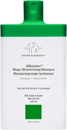 Picture of Drunk Elephant Silkamino Mega-Moisturizing Shampoo - 240 ml/8 fl oz - Silk Amino Acids - Clean Clinical - Sulfate-Free - Cruelty-Free - Dermatologist-Tested - Free of Essential Oils, Silicones, SLS