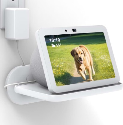 Picture of HomeMount Mount for Google Nest Hub Max - Wall Mount Holder Shelf Compaitble with NEST HUB MAX (White)