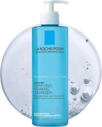 Picture of La Roche-Posay Toleriane Purifying Foaming Facial Cleanser with Niacinamide | Oil free face wash for sensitive skin with niacinamide and ceramides. Pore cleanser that won’t dry out skin and is soap free. Cradle to Cradle Certified