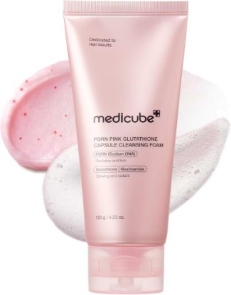 Picture of medicube Facial Cleanser PDRN Pink Glutathione Capsule Foam Cleanser | Daily Facial Cleanser for Pores - Uneven Skin Tone & Texture, Hydrating & Non-Stripping Face Wash, Korean Skincare, 4.23 oz