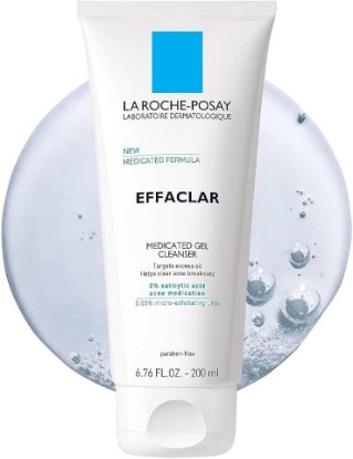 Picture of La Roche-Posay Effaclar Medicated Acne Face Wash with Salicylic Acid, 6.8oz | 2% salicylic acid cleanser with LHA and glycerin. Oil free foaming face wash helps clear acne and target excess oil. Cradle to Cradle Certified