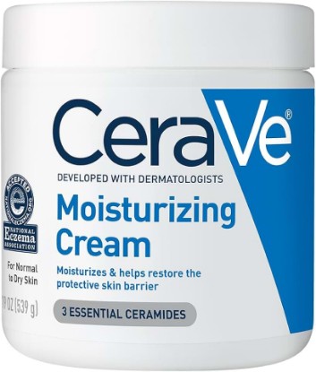 Picture of CeraVe Moisturizing Cream, Face & Body Moisturizer for Dry Skin, 19oz | Hyaluronic Acid For Instant Hydration, Skin Barrier Repair, Ceramide Moisturizer, Fragrance Free, Non-Comedogenic, Daily Use Cradle to Cradle Certified