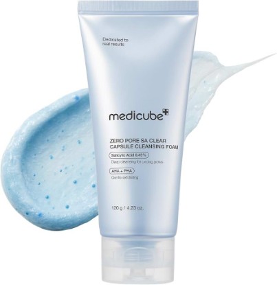 Picture of medicube Facial Cleanser Zero Pore Capsule Cleansing Foam | Daily Gentle Cleanser for Skin Texture, Blackhead & Pore Care - AHA, BHA & PHA for Deep Cleansing, Korean Skincare, 4.23 oz