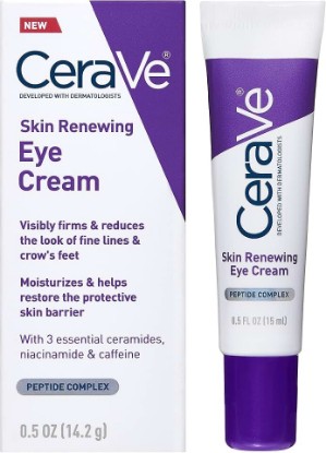 Picture of CeraVe Eye Cream for Wrinkles with Peptides, Caffeine & Niacinamide, 0.5oz | Dermatologist-Tested Skin Care Formula Targets Crows Feet and Delicate Under-Eye Skin To Visibly Smooth, Restore, and Protect