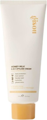Picture of Gisou Honey Milk 5-in-1 Styling Cream (5.1 Fl Oz) | Heat protection, hydration, frizz control, glazed shine & flexible hold, with Mirsalehi Honey & hydrolyzed milk protein