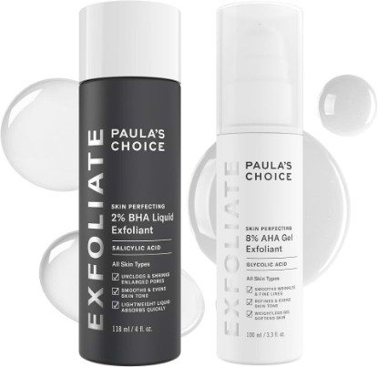 Picture of Paula's Choice SKIN PERFECTING 8% AHA Gel & 2% BHA Liquid Duo | Facial Exfoliants for Blackheads, Enlarged Pores, Wrinkles & Fine Lines with Glycolic & Salicylic Acid