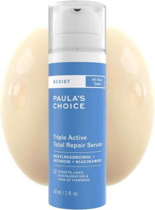 Picture of Paula's Choice RESIST Triple Active Total Repair Serum, 1 Fl Oz | 3-in-1 Serum for Wrinkles, Dark Spots & Loss of Firmness with Niacinamide & Retinoid, Fragrance-Free