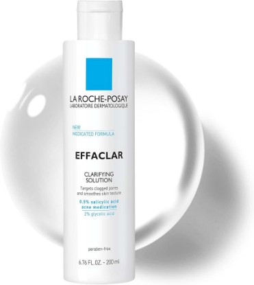 Picture of La Roche-Posay Effaclar Clarifying Solution Acne Toner with Salicylic Acid and Glycolic Acid, Pore Refining Oily Skin Toner, Gentle Exfoliant to Unclog Pores and Remove Dead Skin Cells Cradle to Cradle Certified