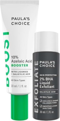 Picture of Paula's Choice 10% Azelaic Acid Booster & Travel 2% BHA Liquid Exfoliant | Fades Discoloration & Redness with Azelaic Acid Cream Gel Serum & Salicylic Acid Liquid Exfoliant, Set of 2