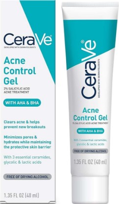 Picture of CeraVe Acne Control Gel, Salicylic & Glycolic Acid Face Treatment, 1.35oz | Niacinamide and Lactic Acid Formula Acts As A Face Exfoliator and Pore Minimizer For Face To Clear Stubborn Acne