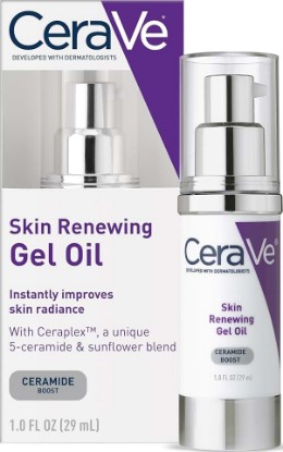 Picture of CeraVe Skin Renewing Gel Oil, Hydrating Hyaluronic Acid Serum for Face, 1oz | Gel Moisturizer For Face with CeraPlex To Hydrate & Smooth Skin with A Non-Greasy, Fragrance-Free, Non-Comedogenic Formula
