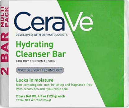 Picture of CeraVe Hydrating Cleanser Bar, Soap-Free Face & Body Cleanser, 2-Pack | Soap-Free Body Wash and Facial Cleanser with Ceramides Thoroughly Cleanses without Stripping Skin Of Natural Moisture