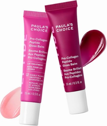Picture of Paula's Choice Peptide Plumping Gloss Balm, Sheer, One Clear & One Tinted | Plumps, Hydrates & Smooths Lips with Pro-Collagen Peptide Balm, Sheer Glossy Finish, Cruelty-Free, Set of 2