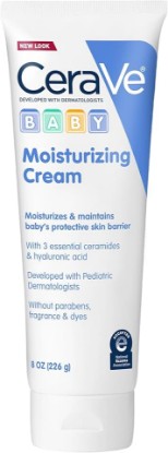 Picture of CeraVe Baby Cream, Moisturizer with Ceramides, Fragrance-Free, 8oz | Rich, Non-Greasy Baby Moisturizer That Hydrates Delicate Skin, Free Of Fragrance, Parabens, Dyes and Phthalates