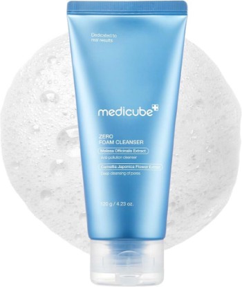 Picture of medicube Facial Cleanser Zero Foam Cleanser for Pore & Excess Oil Care | Daily Gentle Cleansing Foam - Excess Sebum Control, Hydration, Pore Minimization, Korean Skincare, Sensitive Skin, 4.23 oz