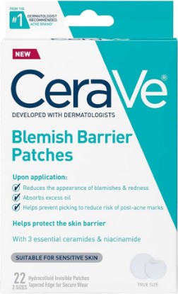 Picture of CeraVe Hydrocolloid Pimple Patches with Niacinamide, Ultra-Thin, 22ct | Absorbs Oil with Niacinamide and Ceramides, Ultra-Thin Acne Patches That Blend Into All Skin Tones, For Sensitive Skin