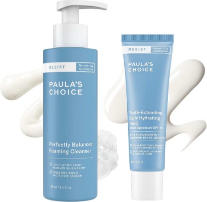 Picture of Paula's Choice RESIST Daily Hydrating Fluid SPF 50 & Foaming Cleanser | Hydrates, Protects & Cleanses with SPF 50 Sunscreen Moisturizer & Hyaluronic Acid Foaming Cleanser, Set of 2
