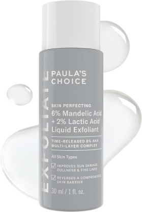 Picture of Paula's Choice 6% Mandelic + 2% Lactic Acid Liquid Exfoliant | Gentle AHA Exfoliation for Discoloration, Bumpy Texture & Radiance, for Sensitive Skin, Fragrance-Free