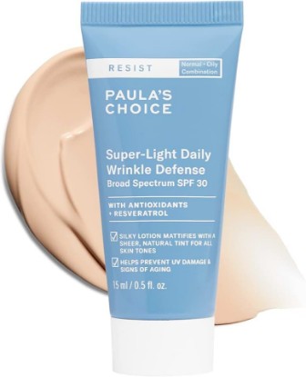 Picture of Paula's Choice RESIST SPF 30 Wrinkle Defense Mineral Sunscreen, 0.5 Fl Oz | Face Sunscreen for Oily Skin, Matte Tinted Face Moisturizer, UVA/UVB Protection, Fragrance-Free