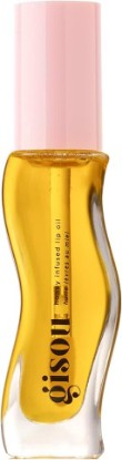 Picture of Gisou Honey Infused Lip Oil (0.27 Fl Oz) - Honey Gold | Clear golden glow, sweet honey scent, intense hydration & glossy shine, no stickiness