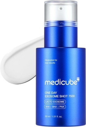 Picture of medicube Exosome Shot Zero 7,500 PPM Spicule Facial Serum | Liquid Skin Booster Serum with Exosome, AHA+BHA+PHA - Pore Care, Dead Skin Cells, Skin Texture, Korean Skincare, 1.01 fl.oz