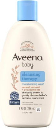 Picture of Aveeno Baby Cleansing Therapy Moisturizing Body Wash, 8 oz | Natural Oatmeal & ProVitamin B5, Tear-Free Baby Bath Wash, Sensitive & Eczema-Prone Skin, Hypoallergenic