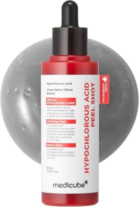Picture of medicube Peel Shot with Hypochlorous Acid for Pores & Blackheads | Gentle Exfoliating Serum for Dead Skin Cells & Excess Sebum - Rice Extract, Panthenol for Hydrating & Smoothing, 2.7 fl.oz
