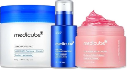 Picture of medicube Affordable Value Trio for Pore & Texture Care: Zero Pore Pads 2.0 and Zero Exosome Shot 7,500 PPM Spicule Facial Serum and Collagen Jelly Cream (110ml) | Korean Skincare, Gifts for Women