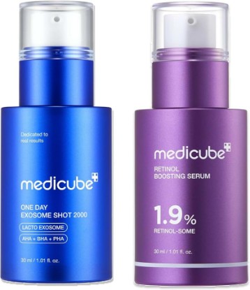 Picture of medicube Pore Refine & Retinol Boosting Serum Duo: Zero Exosome 2000 and Retinol Boosting Serum | Refine & Boost for clearer, firmer skin | Korean Skincare, Skincare Set, Gift for Women