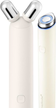 Picture of medicube Mini Booster Pro Plus Face Roller Device Set - Face & Body, Beige | 2-in-1 Massage & Skincare Device - Jawline Care & Depuffing, Face & Body Massager with 3 Modes, Korean Facial Device, Beige
